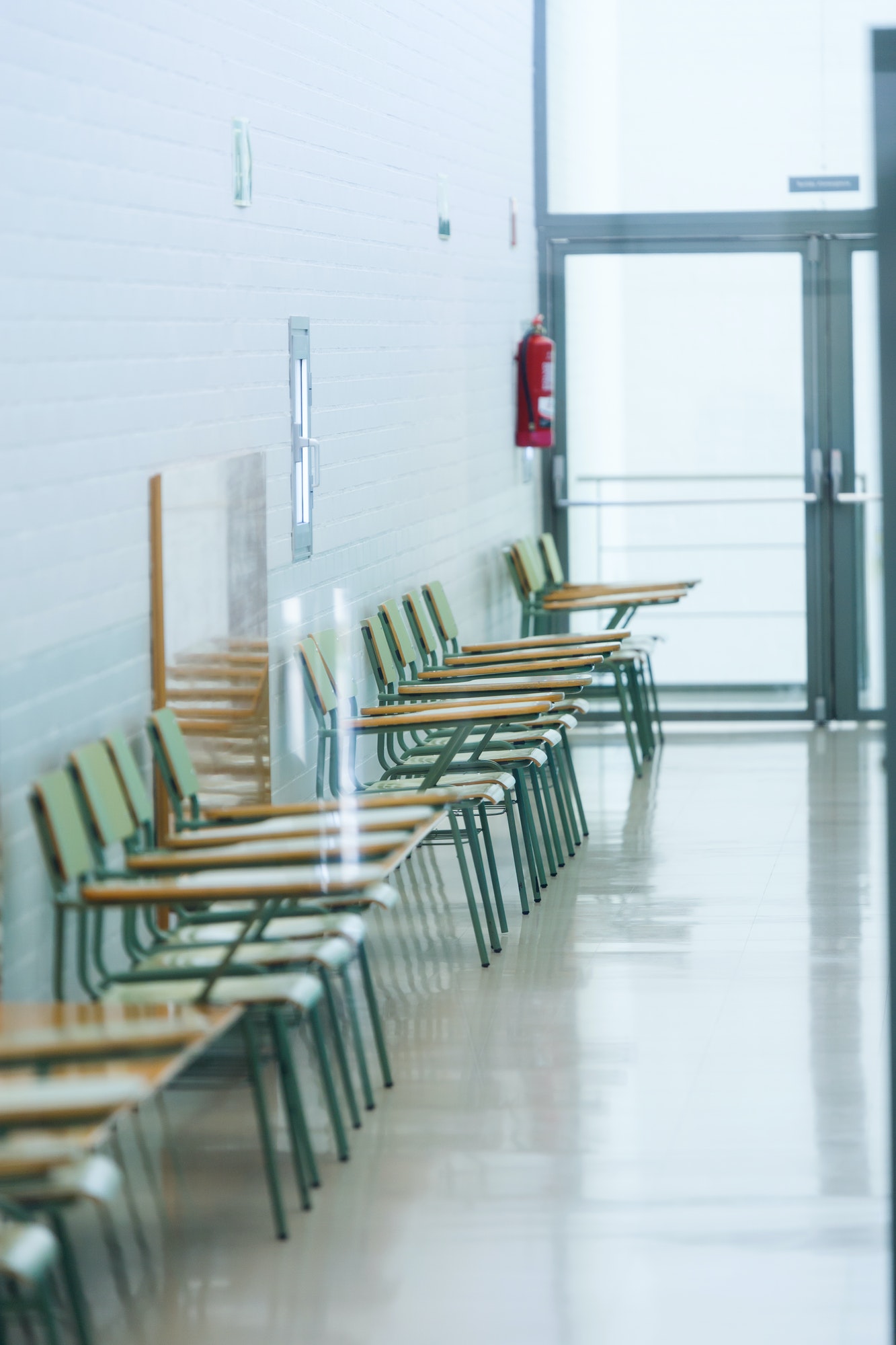 School chairs in the university building.